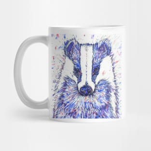 BADGER watercolor and ink portrait Mug